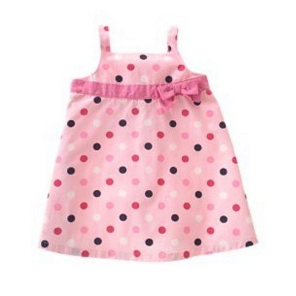 NEW Gymboree Baby Girls Dress 18-24 pink black polka dot Poodle tank Preppy pup